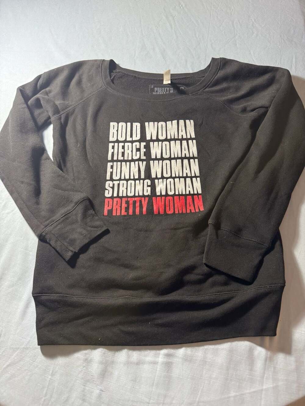 Creative Goods Pretty Woman Graphic Sweatshirt Black Large